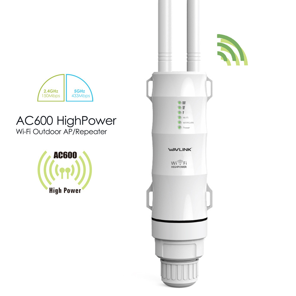 WAVLINK AC600 Outdoor WiFi Repeater AP Dual-Band High-Power Wireless Outdoor Router