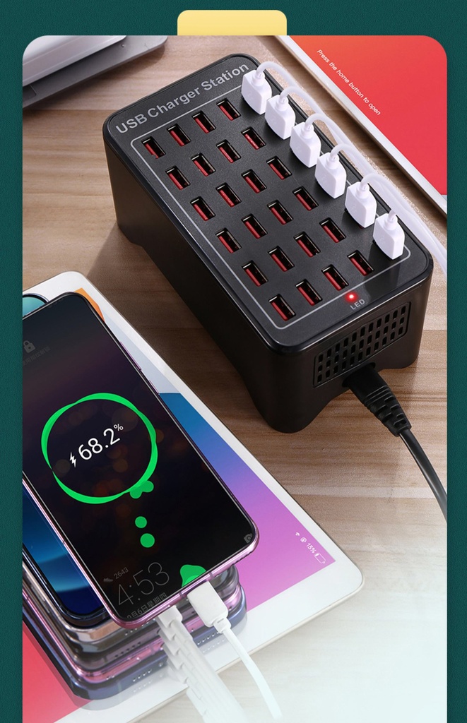 150W Multi USB Charger 30 Port USB Fast Charging Station Universal Charger