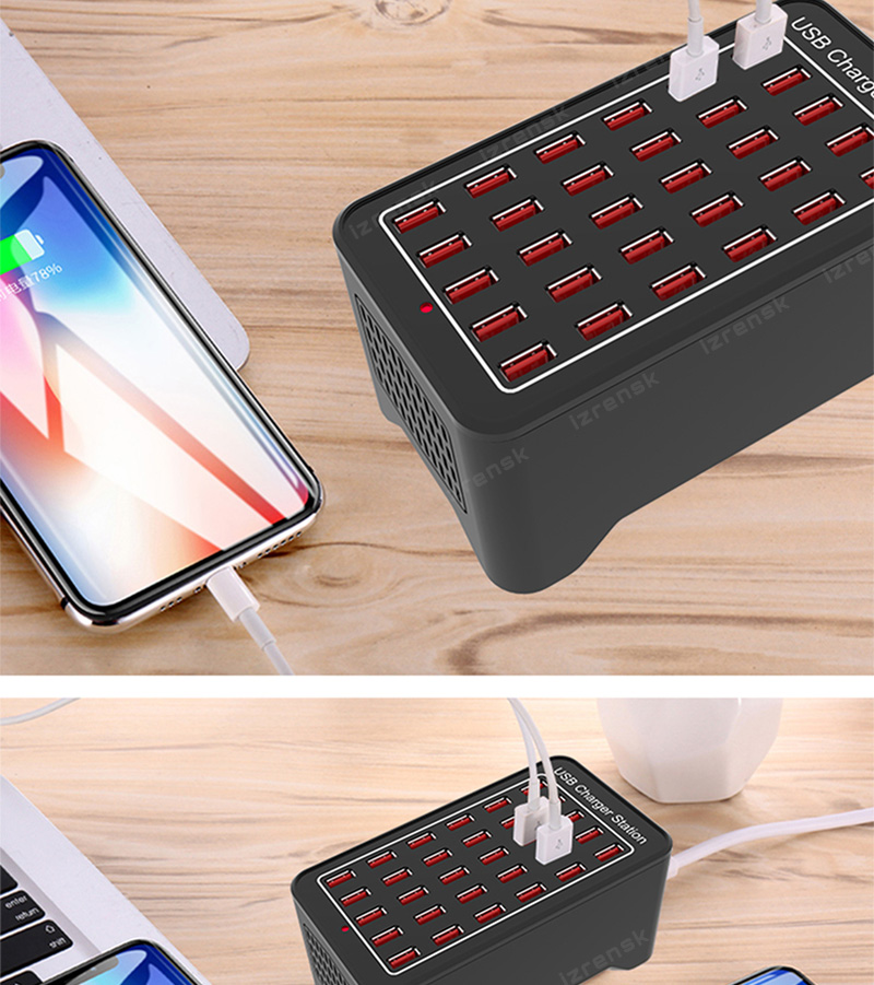 150W Multi USB Charger 30 Port USB Fast Charging Station Universal Charger