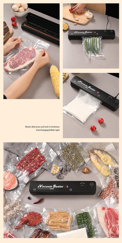 220V Household Food Vacuum Sealer Film Sealer Vacuum Packer Vacuum Sealer Packaging Machine