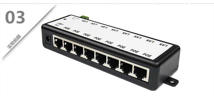 POE Injector 8 Ports POE Splitter 12V- 48V for CCTV Network POE Camera Power Supply Switch Over Ethernet IEEE802.3af