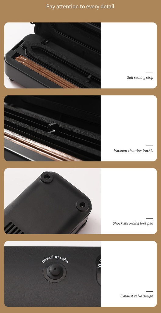 220V Household Food Vacuum Sealer Film Sealer Vacuum Packer Vacuum Sealer Packaging Machine