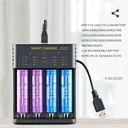 1.2V Rechargeable Battery Charger AA AAA NiMH Ni-CD Batteries 3.7V 18650 Li-ion Battery Charger 4 Slot Smart Battery Charger