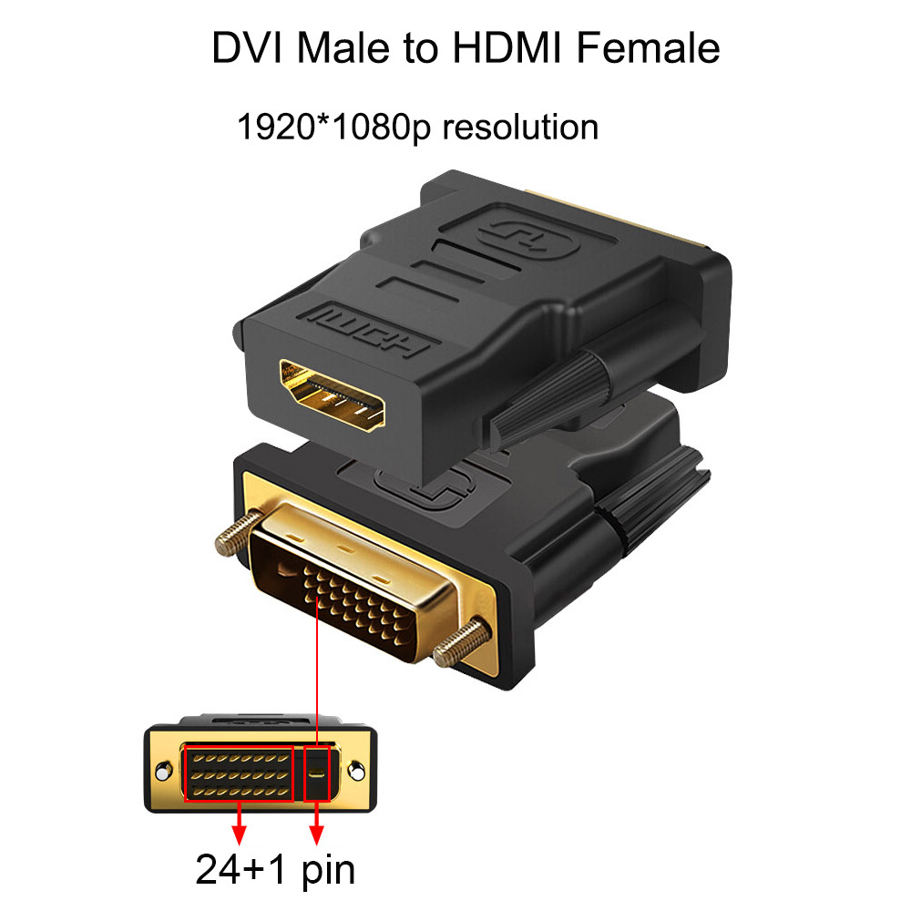 DVI TO HDMI adapter HD video conversion head DVI 24+1 male to HDMI female