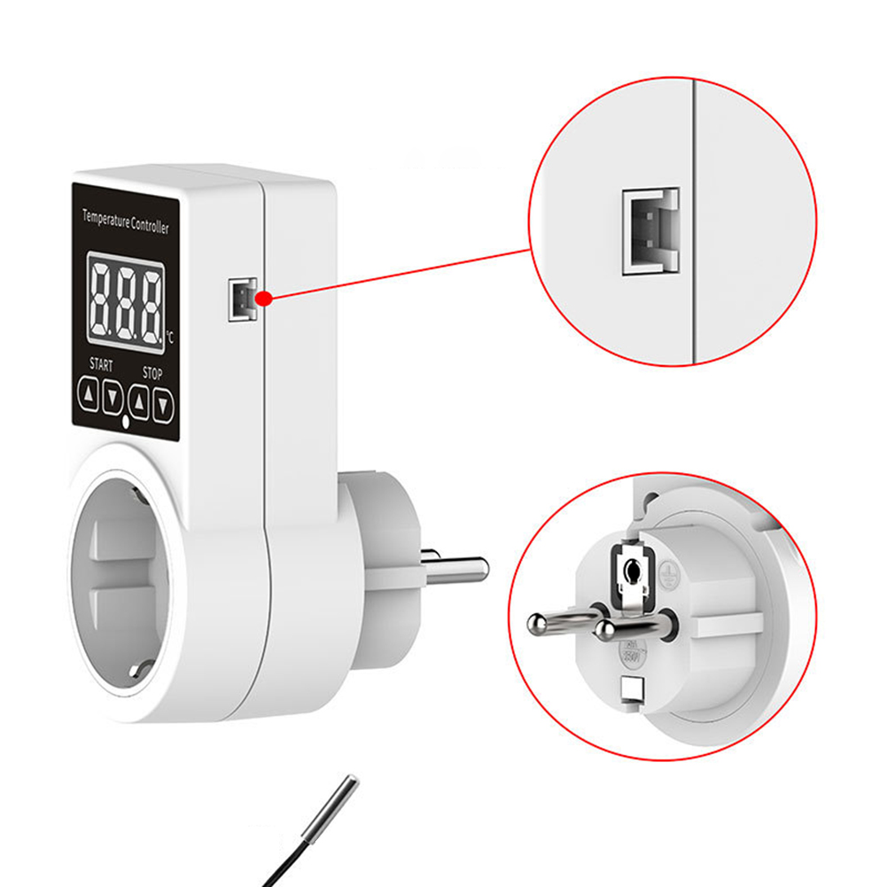 Digital Thermostat Sockets Thermostat Temperature Switch Heating Temperature Controller Sensor