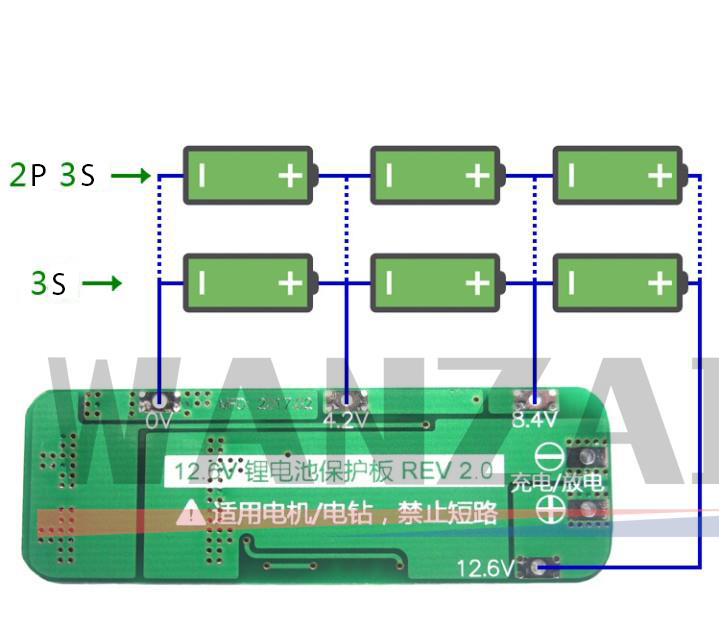 3S 20A Li-ion Lithium Battery 18650 Charger PCB BMS Protection Board For Drill Motor