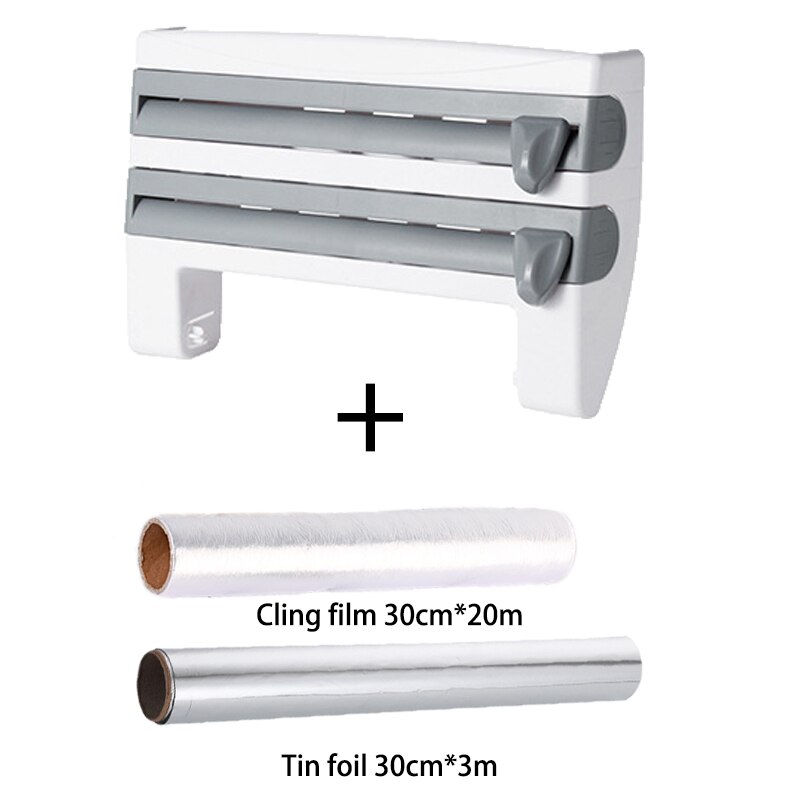 Kitchen Organizer Paper Towel Holder Cling Film Cutting Holder Sauce Bottle Tin Foil Paper Storage Rack Kitchen Shelf
