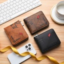Vintage Men's Zipper Wallet PU Leather Short Coin Purse Business Man Card Holders