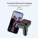 F19 car mp3 Bluetooth player hands-free call U disk lossless sound quality 12V/24V car FM transmitter