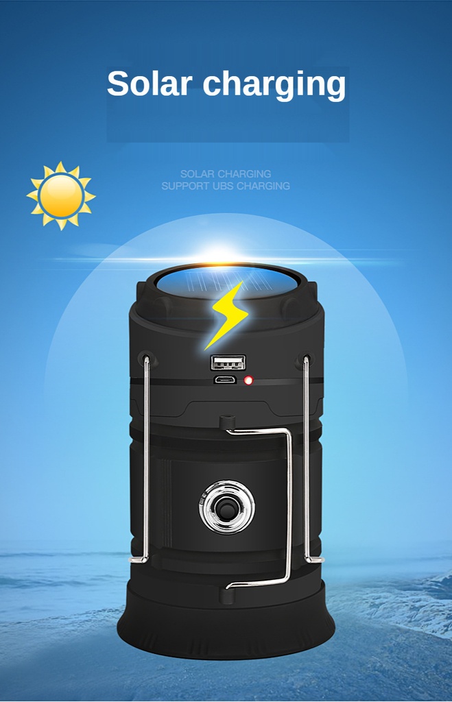 Portable Solar Charger Camping Lantern Lamp LED Outdoor Lighting Folding Camp Tent Lamp USB Rechargeable Lantern Outdoor Light