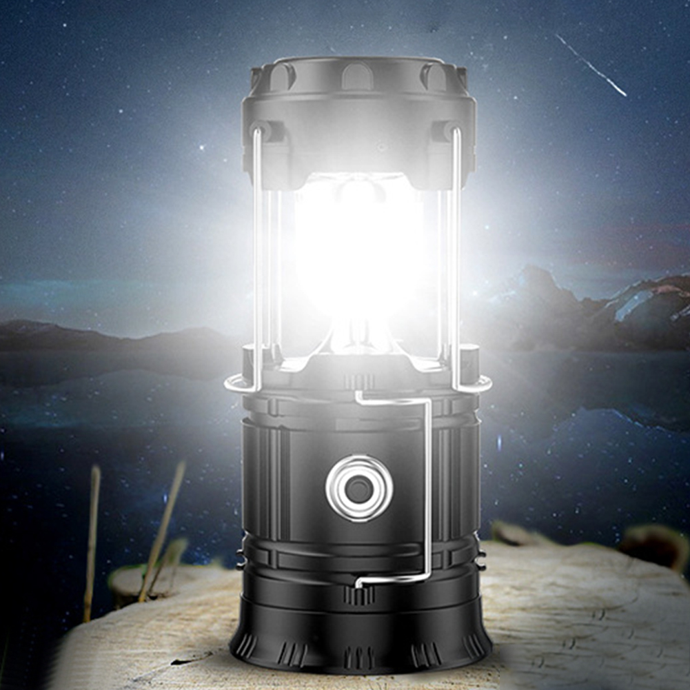 Portable Solar Charger Camping Lantern Lamp LED Outdoor Lighting Folding Camp Tent Lamp USB Rechargeable Lantern Outdoor Light