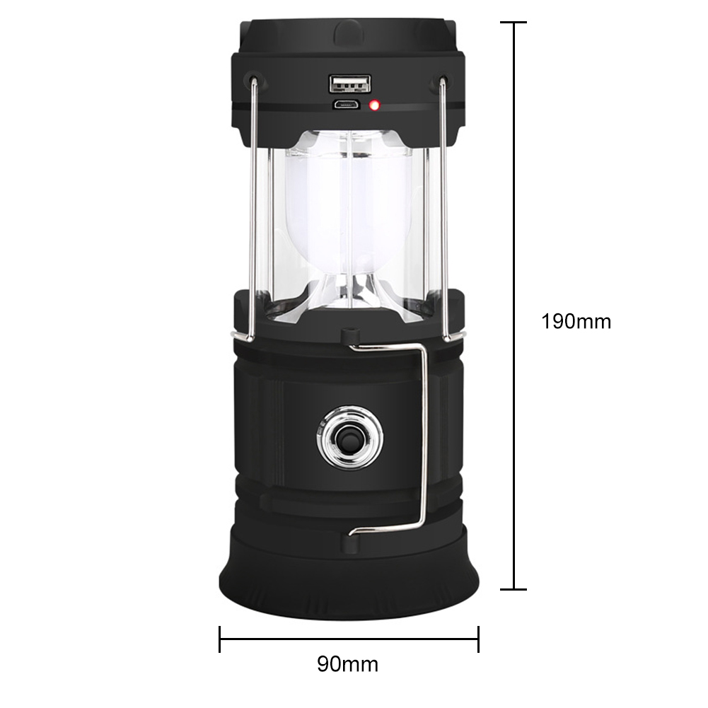 Portable Solar Charger Camping Lantern Lamp LED Outdoor Lighting Folding Camp Tent Lamp USB Rechargeable Lantern Outdoor Light