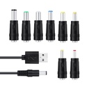 11 in 1 Universal 5V USB to DC Jack Charging Cable Power Cord with 11 Interchangeable Plugs Connectors Adapter