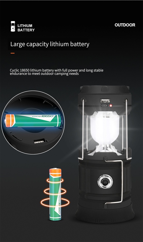 Portable Solar Charger Camping Lantern Lamp LED Outdoor Lighting Folding Camp Tent Lamp USB Rechargeable Lantern Outdoor Light