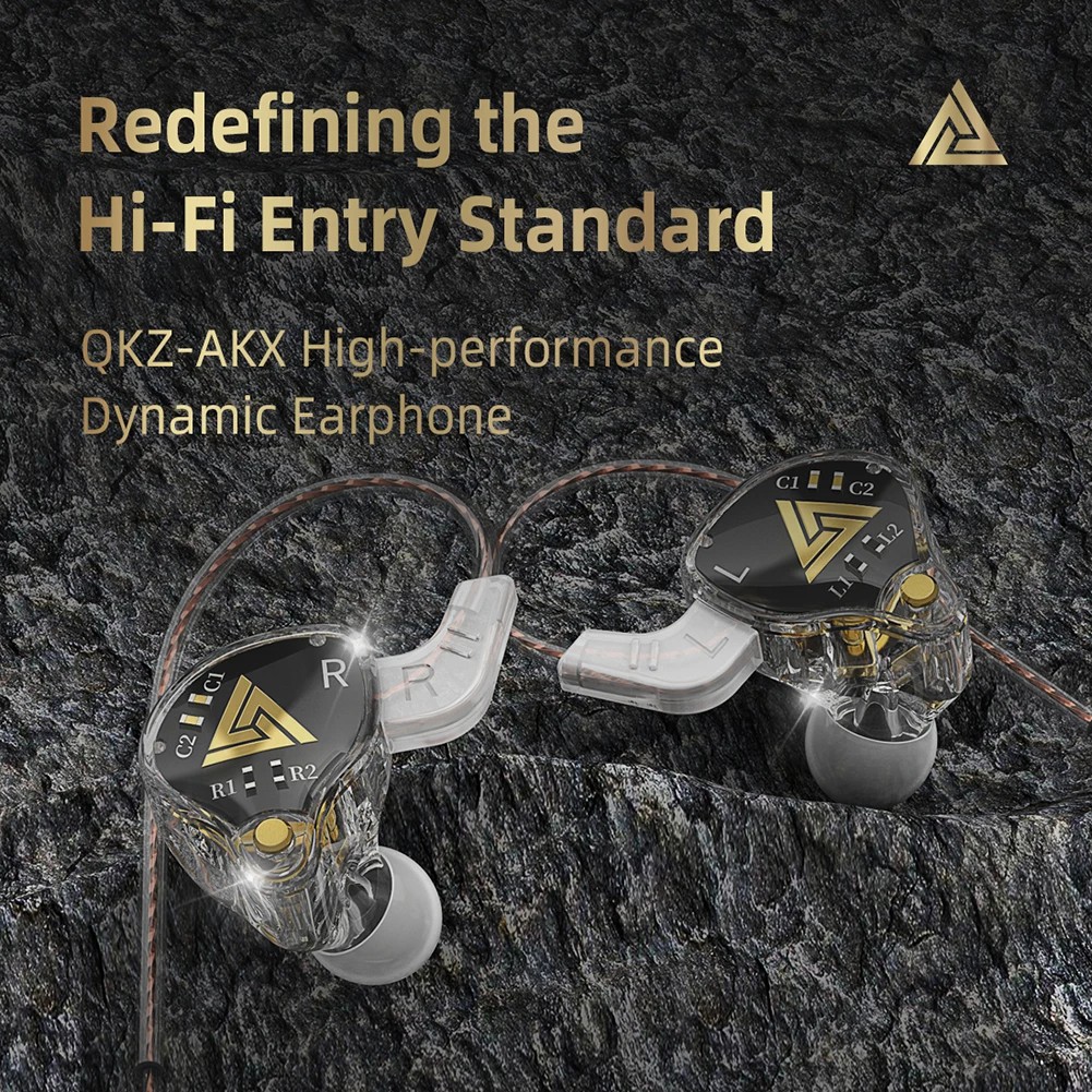 QKZ AKX IEM Monitor Level Headphone Transparent In-Ear Wired Earbuds With Mic HiFi Bass Stereo Music Earphone AUX 3.5MM