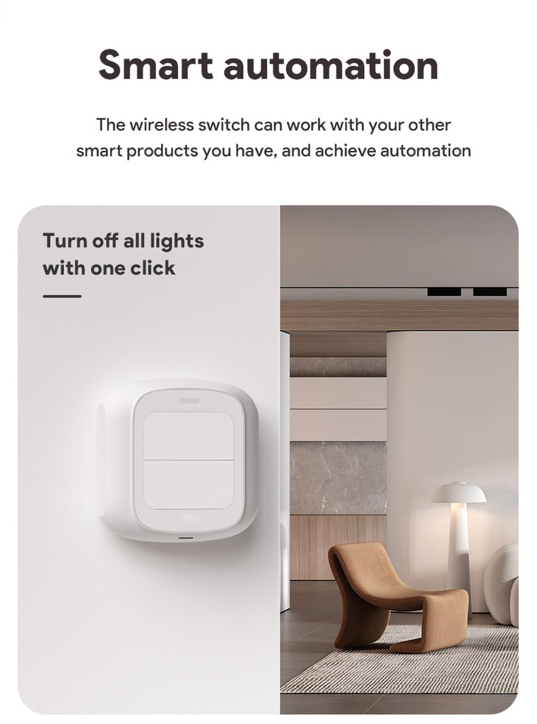 Tuya Smart WiFi 2-button Scene Switch APP Remote Control Wireless Smart Switch