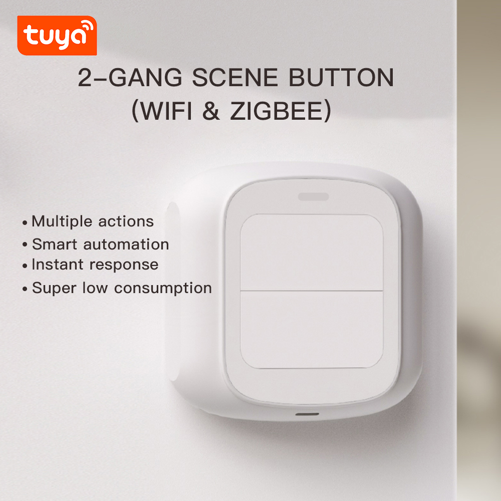 Tuya Smart WiFi 2-button Scene Switch APP Remote Control Wireless Smart Switch
