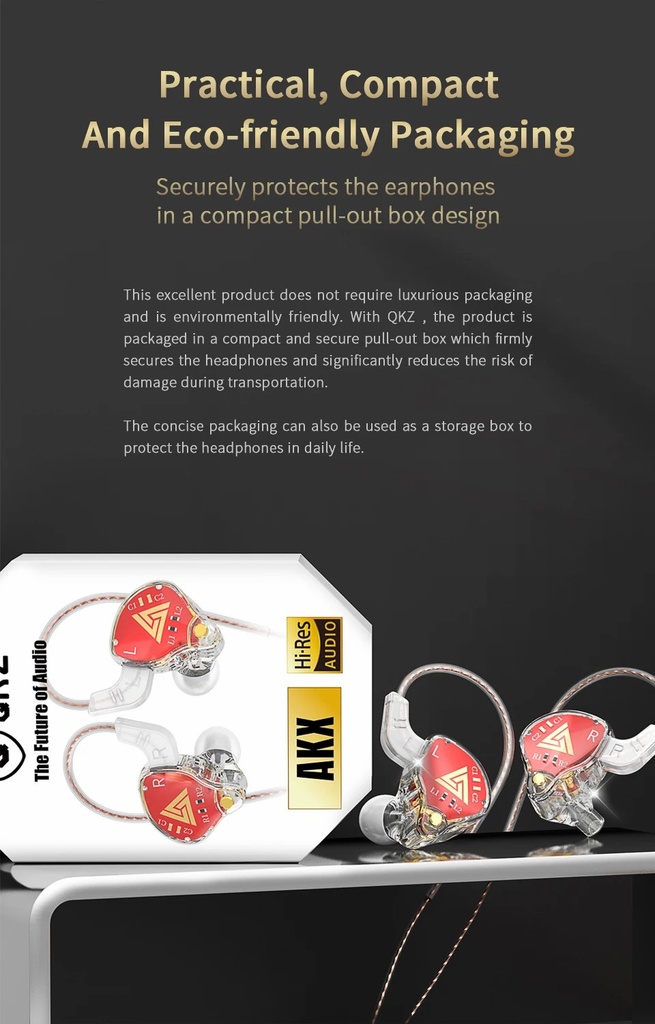QKZ AKX IEM Monitor Level Headphone Transparent In-Ear Wired Earbuds With Mic HiFi Bass Stereo Music Earphone AUX 3.5MM