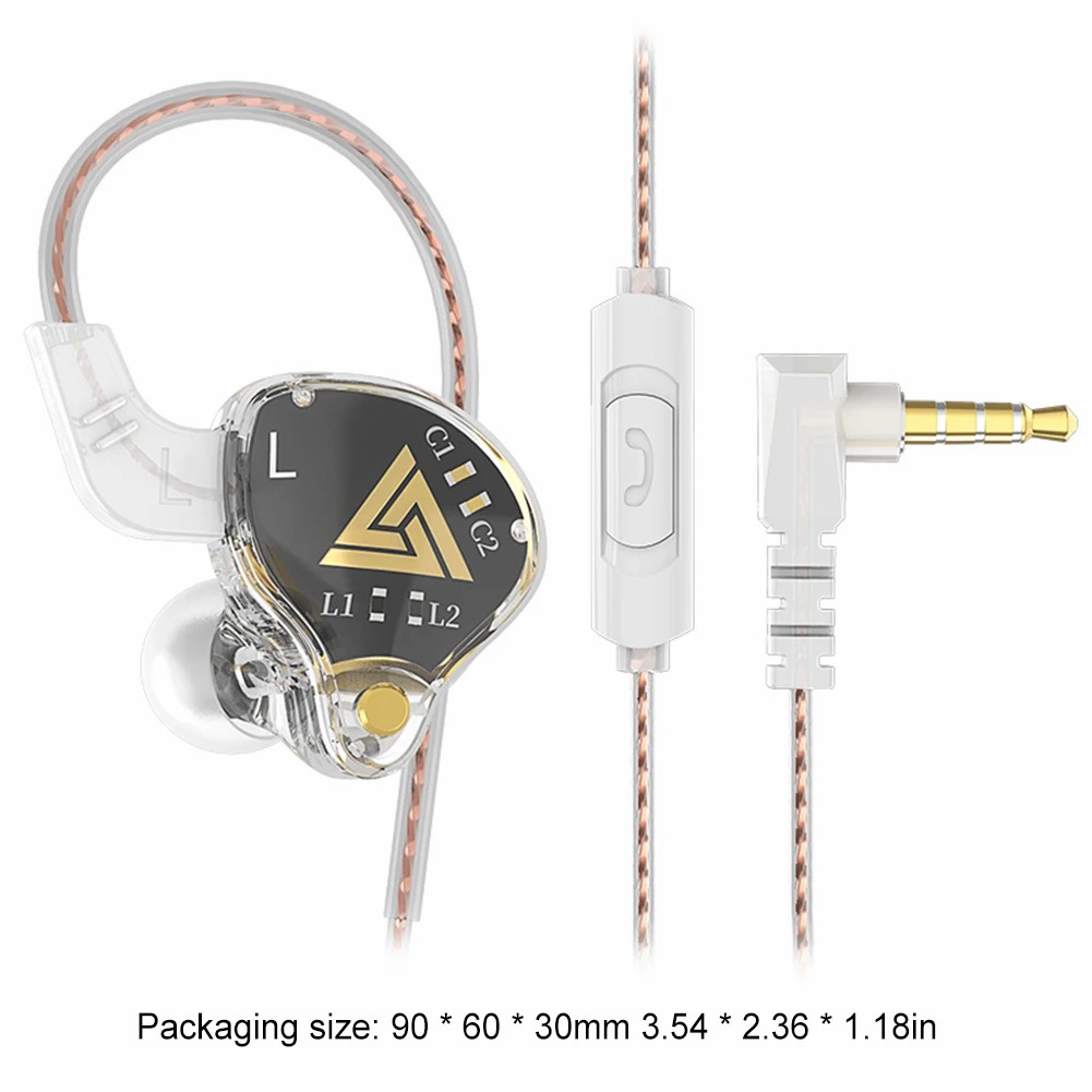 QKZ AKX IEM Monitor Level Headphone Transparent In-Ear Wired Earbuds With Mic HiFi Bass Stereo Music Earphone AUX 3.5MM