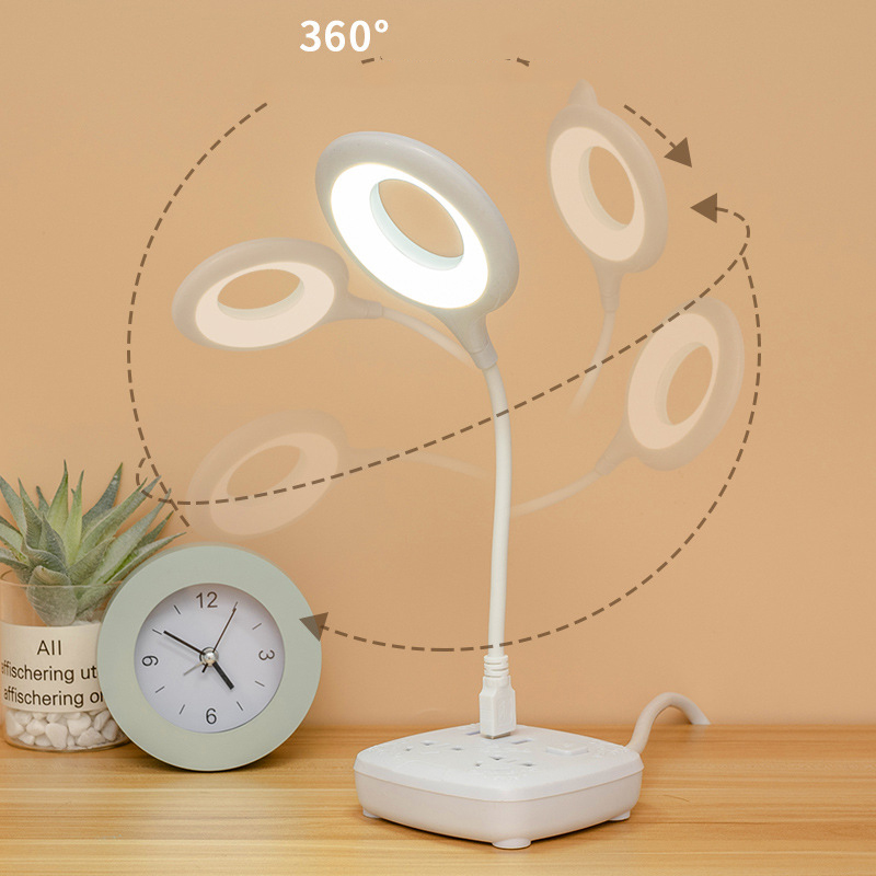 Desk Lamp Eye Protection USB Portable LED Lamps Reading Ring Lamp Mobile Mini Bedside Lamp Night Light 4000K