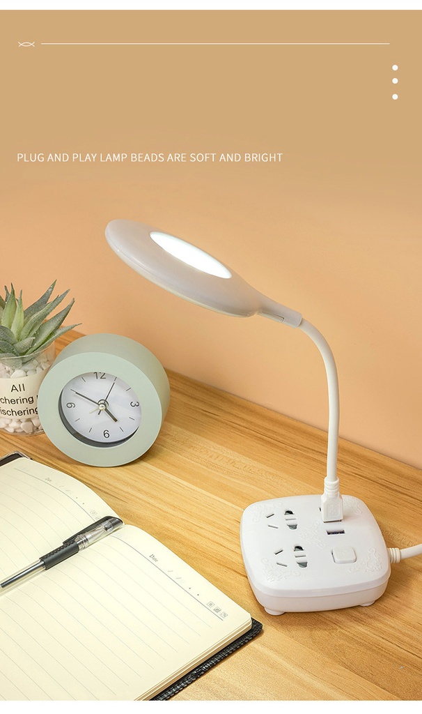 Desk Lamp Eye Protection USB Portable LED Lamps Reading Ring Lamp Mobile Mini Bedside Lamp Night Light 4000K