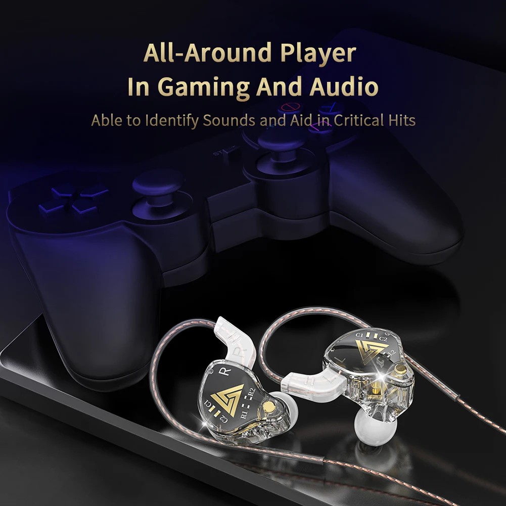QKZ AKX IEM Monitor Level Headphone Transparent In-Ear Wired Earbuds With Mic HiFi Bass Stereo Music Earphone AUX 3.5MM