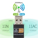 2.4GHz+5GHz Dual Band 600mbps USB Wifi Adapter Wireless Network Card Wireless USB WiFi Adapter wifi Dongle PC Network Card