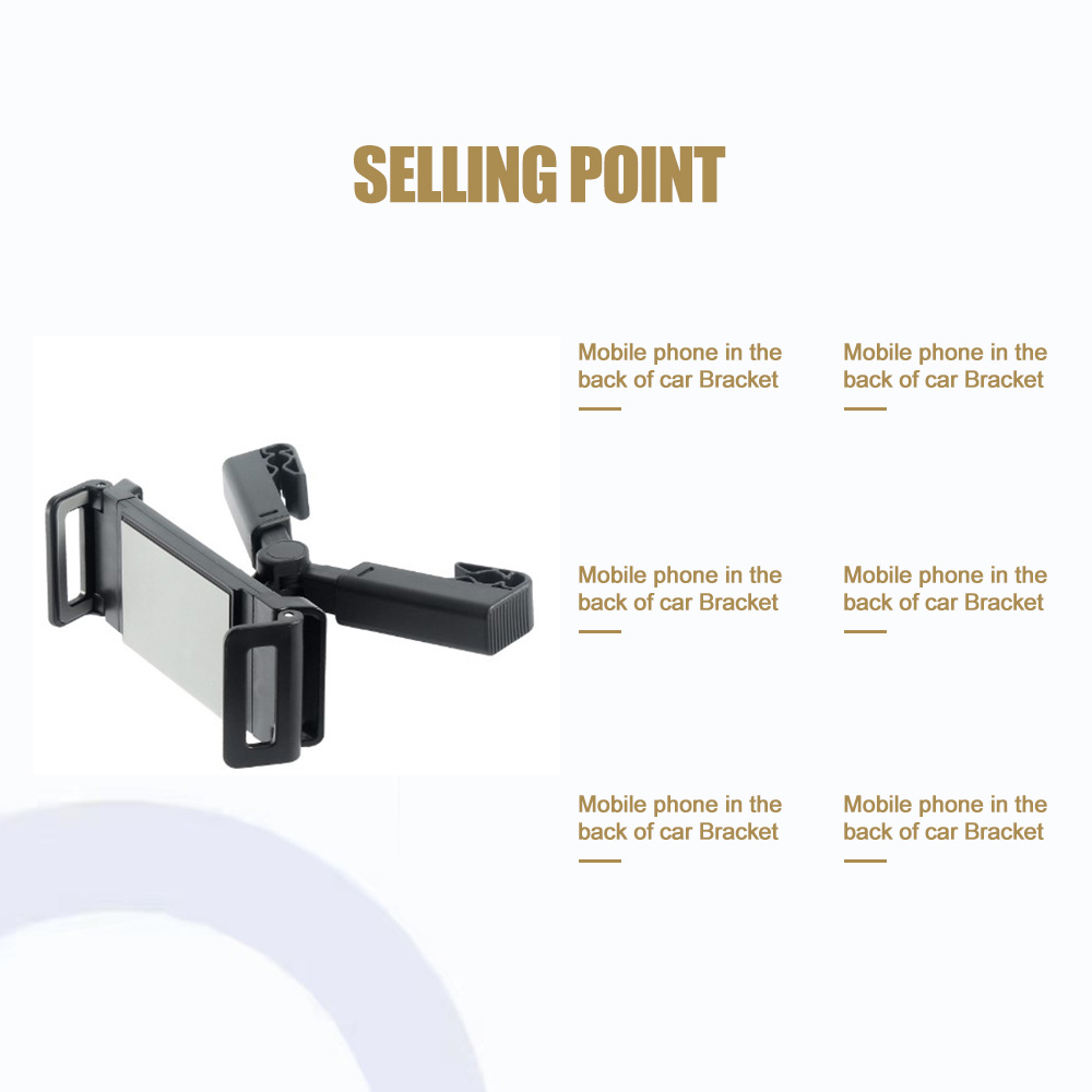 Universal Car Headrest Tablet Holder Backseat Seat Tablet Phone Mount Adjustable Stretchable 360-Degree Phone Holder