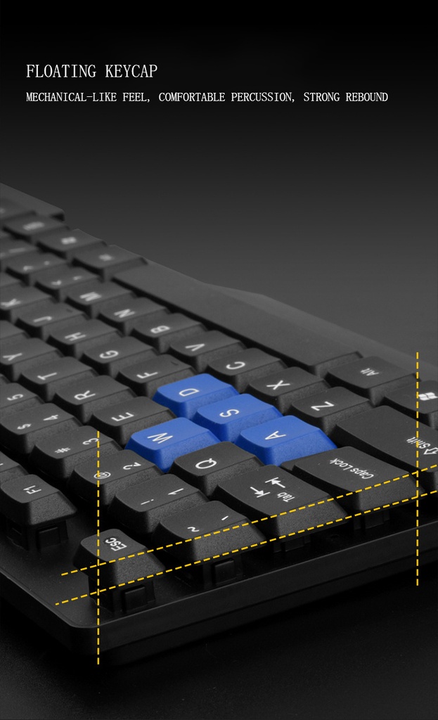 DIVPARD MK-350 Wired USB Holder Keyboard Mouse Game Set Floating Keycap