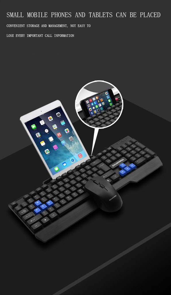 DIVPARD MK-350 Wired USB Holder Keyboard Mouse Game Set Floating Keycap