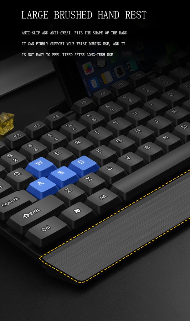 DIVPARD MK-350 Wired USB Holder Keyboard Mouse Game Set Floating Keycap