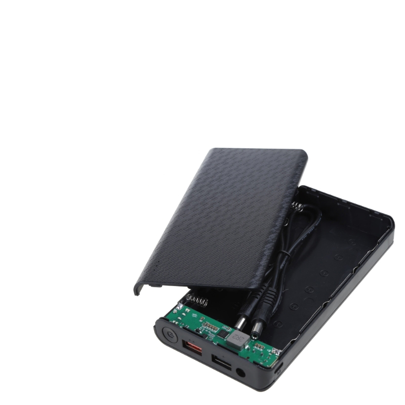 Durable Dual USB Output DIY 20000mah 7x18650 Battery Case DC Output 9V/12V Plastic Charging Box Non-removable Power Bank Shell(without batteries)