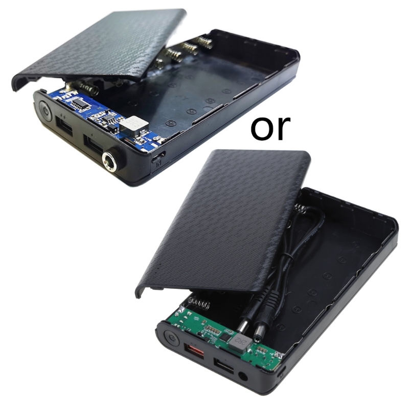 Durable Dual USB Output DIY 20000mah 7x18650 Battery Case DC Output 9V/12V Plastic Charging Box Non-removable Power Bank Shell(without batteries)