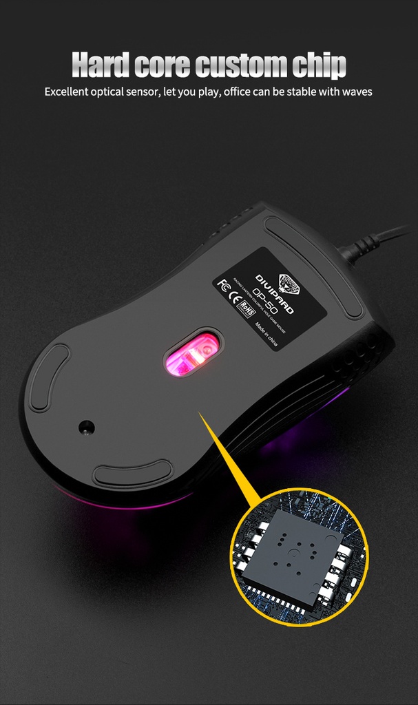DIVIPARD OP-50 colorful luminous RGB mouse business office aggravated 4D lightweight mouse