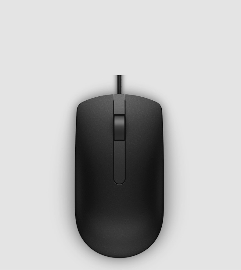 Dell Ms116 Black Accurate Positioning Notebook Computer Plastic Office USB Interface Optical Wired Mouse