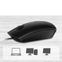 Dell Ms116 Black Accurate Positioning Notebook Computer Plastic Office USB Interface Optical Wired Mouse