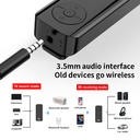 Bluetooth 5.3 Audio Transmitter Receiver 3.5MM AUX Support TF Card With Mic Collar-Clip Wireless Adapter