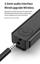 Bluetooth 5.3 Audio Transmitter Receiver 3.5MM AUX Support TF Card With Mic Collar-Clip Wireless Adapter