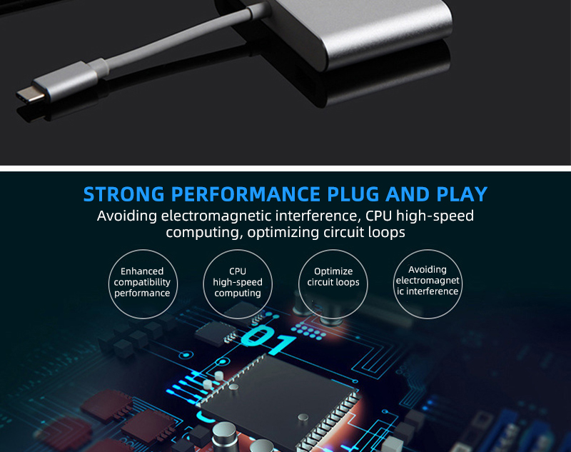 Type-C to USB 3.1 HDMI Docking Station 3 in 1 USB C Hub Screen Expansion 4K Adapter