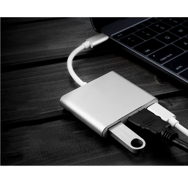 Type-C to USB 3.1 HDMI Docking Station 3 in 1 USB C Hub Screen Expansion 4K Adapter