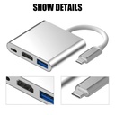 Type-C to USB 3.1 HDMI Docking Station 3 in 1 USB C Hub Screen Expansion 4K Adapter