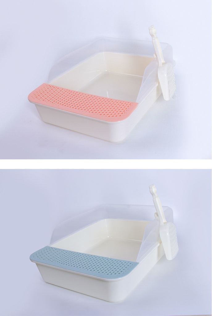 Semi Closed Cats Toilet Durable Anti-splash Plastic Extra Large Cat Litter Box
