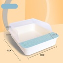 Semi Closed Cats Toilet Durable Anti-splash Plastic Extra Large Cat Litter Box