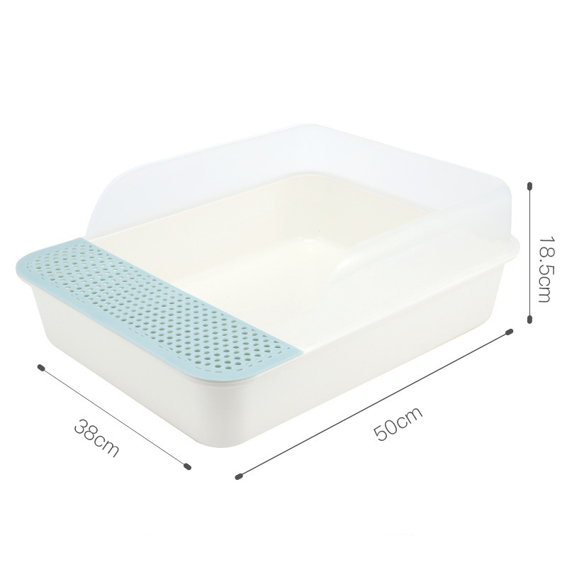 Semi Closed Cats Toilet Durable Anti-splash Plastic Extra Large Cat Litter Box