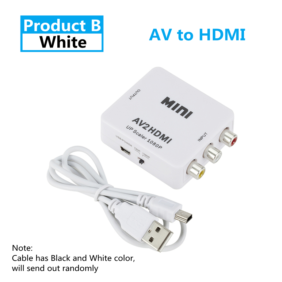 HD 1080P RCA AV To HDMI-compatible Composite Adapter Converter