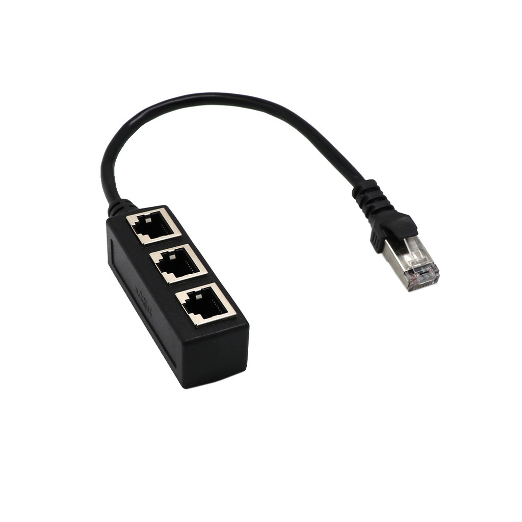 RJ45 1 Male to Three Female Ethernet Splitter Socket Port LAN Ethernet Network Splitter Adapter Cable