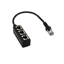 RJ45 1 Male to Three Female Ethernet Splitter Socket Port LAN Ethernet Network Splitter Adapter Cable
