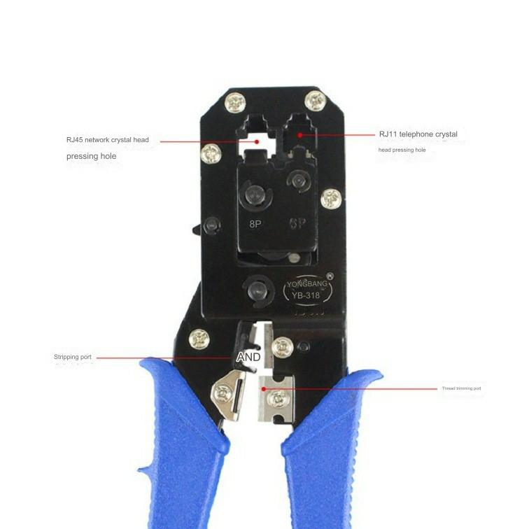 Dual-use network 8P+6P tool wire crimping pliers engineering wiring multi-function network cable telephone line crimping pliers
