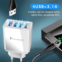 4USB Mobile Phone Charger 3.1A Multi-port Charging Head