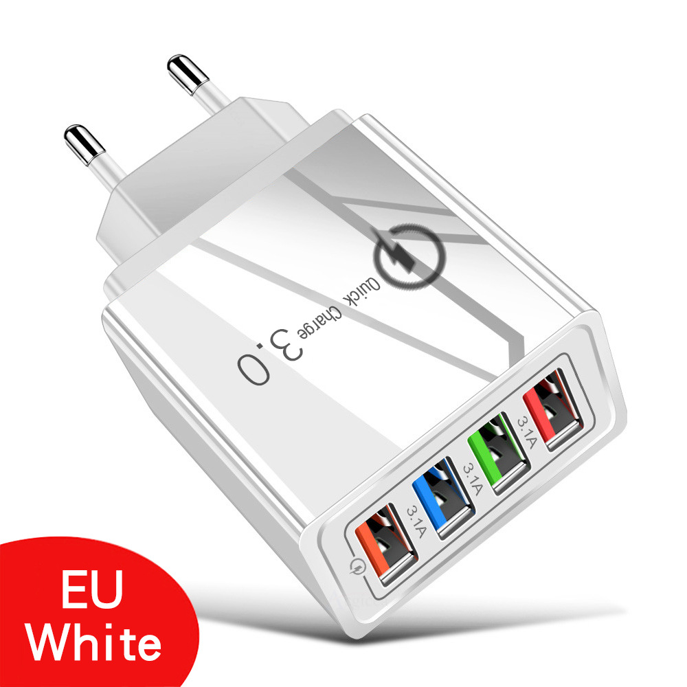 4USB Mobile Phone Charger 3.1A Multi-port Charging Head